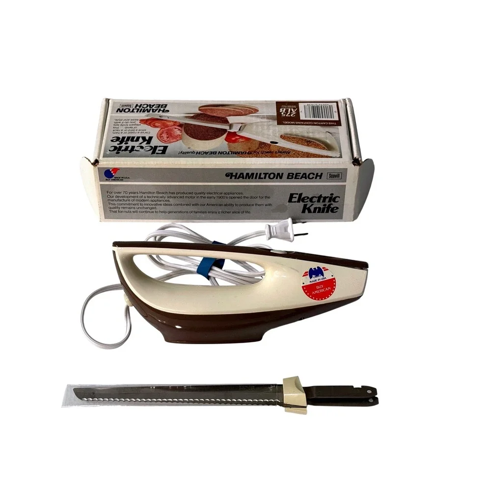 Vintage Hamilton Beach Scovill Electric Knife 275 ALB Almond Brown Made in USA